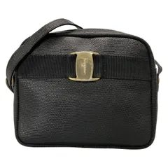 FERRAGAMO/SalvatoreFerragamo(サルバトーレフェラガモ) ショルダーバッグ ヴァラ A21 3096 黒 型押し加工 レザー