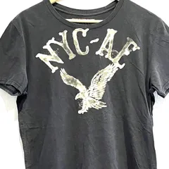 (^w^)b AMERICAN EAGLE アメリカンイーグル Tシャツ クルーネック カットソー コットン100% 野生動物 自然 鷲プリント カジュアル レトロ こなれ感 男女兼用 フェード 黒 ブラック メンズ サイズS