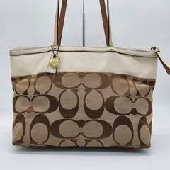 COACH ホワイト A4 シグネチャー キャンバス トートバッグ 11691