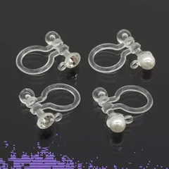 【在庫処分】ノンホールピアス 樹脂 パーツ カン付き 2種 ラインストーン付き パール付き アレルギー対応 イヤリング 10ペア20個