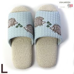 スリッパ リサラーソン 原っぱのはりねずみ L ソフトタイプ 洗える 前開き LISA LARSON 北欧