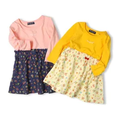 moujonjon 小花柄切替長袖ワンピース　m64304