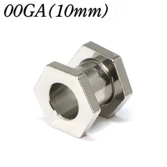 1個　00G ヘキサゴン　六角形　フレッシュトンネル　アイレット　ボディピアス　サージカルステンレス　ホールトゥピアス　CBR BCR キャプティブ　ビーズリング　サークルリング　サーキュラーバーベル　イヤーロブ　00ゲージ(10mm)