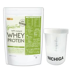 【NICHIGA／ニチガ公式】＜シェイカー セット＞ GRASS FED WPI instant ホエイプロテイン 1ｋｇ【送料無料(沖縄を除く)】  GMO Free グラスフェッド 牛成長ホルモン不使用  TK1