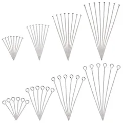 【人気商品】ネックレス ハンドメイド材料 ブレスレット ピアス ステンレス DIY用 アクセサリーパーツ 20mm/30mm/40mm/50mm 800本セット 手芸素材 シルバー tピン 9ピン 収納ケース付き PandaHall PH