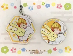 【中古】雑貨 我妻善逸 缶バッジ＆アクリルチャームセット 「鬼滅の刃×CRAFTHOLIC」 