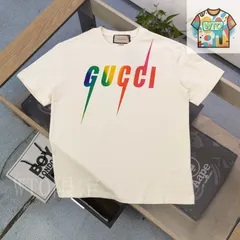 【今日WTO】GUCCI 2025 グラデーション稲妻アルファベット柄ロゴ T-MP09