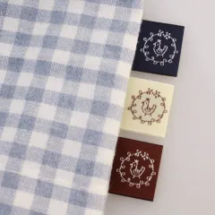 刺繍タグ ピスネーム 挟みタグ BOUS 小鳥 12枚セット