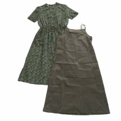 Paul Stuart ポールスチュアート リバティ柄 半袖 ロング丈 シャツ ワンピース ドレス グリーン K1J09-748-74 M レディース 【中古】