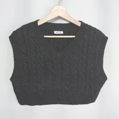 ◇ ⊇ INGNI イング ニット素材 ノースリーブ ベスト サイズM ブラック レディース E  【1409100022285】