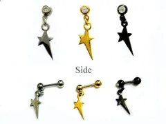 １８Ｇぺらりスター  ボディピアス 耳ピアス 軟骨ピアス 片耳ピアス