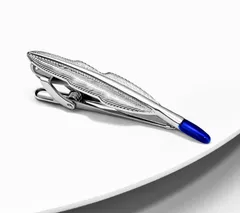 メンズネクタイピン ネクタイ スーツ ワイシャツ 格安 小物 シルバー　ブルー色　シンプル お洒落 結婚式　発表会 パーティー イベント ビジネス　羽柄　卒業式　卒園式　入学式　入社式