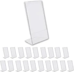 GTM Smith ポップ スタンド 縦型 l型 卓上 アクリル ミニ pop 値札 カード 立て 6x4cm 20個( クリア)