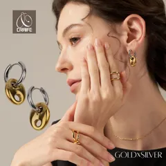 ピアス 金属アレルギー対応 フープピアス サージカルステンレス 18Kコーティング レディース モダン 大人 シンプル かわいい エレガント ジュエリー ゴールド シルバー バイカラー 送料無料 プチプライス高見え CRAIFE
