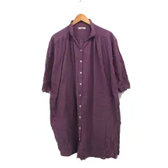 スタディオクリップ Studio Clip シャツ ワンピース ロング 七分袖 コットン シンプル M パープル 紫 /KT37