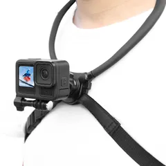 【2025新開発】ネックレス式マウントPOVネックレスマウント首掛けロックGoPro用アクセサリー シリコン素材で高柔軟設計で落下防止 形状自在に変更でき 多角度調整で横・縦撮影 旅行 登山 徒歩 釣り スキーなどに適しています Hero13-5 Blackのサムネイル