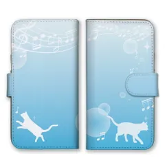 Google Pixel 6  ケース 手帳型 グーグルピクセル6  スマホケース 携帯ケース 猫 ネコ ねこ シルエット 動物 音符 音楽 楽譜 星 キラキラ 可愛い かわいい おしゃれ スマホカバー カラー02