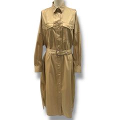 Loungedress ラウンジドレス ビックシャツワンピース ロングワンピース ベルト付き ダブルポケット 外ポケット付 LDZ1091509A0006 ゴールド フリーサイズ レディース 春 有明ガーデンrecollect店 23 No.562Y