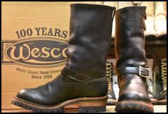 【9E 箱付 良品 20年】WESCO ウエスコ カスタムボス ブラックタイ 黒 11インチハイト ビブラム100シングル ブーツ BOSS HOPESMORE【FF392】