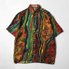 COOGI シルク シャツ カーキ 3XT 総柄