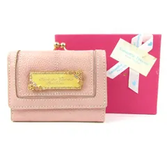 サマンサタバサ プチチョイス 三つ折り財布 ビジュー ロゴ ウォレット ブランド レディース ピンク Samantha Thavasa 【中古】