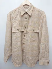 ◇ URBAN RESEARCH チェック ゆったり 長袖 シャツ サイズM ベージュ系 オレンジ メンズ P  【1408200028265】