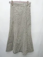 ◇ ⊂ Discoat ディスコート ギンガムチェック ロング丈 フレア スカート サイズL ブラック マルチ レディース P  【1410230028658】