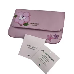 186000 Kate Spade ケイトスペード ポーチ ハワイ限定 ピンク ハイビスカス レザー レディース