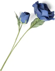Rose7（ローズセブン） 手漉き和紙を使用した 花香る フラワー リードディフューザー スティック 造花 フェイクグリーン 人工観葉植物 一輪(ブルー,  6x6x18cm)