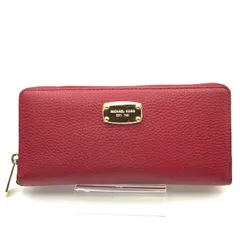 美品 MICHAEL KORS マイケルコース 長財布 レザー ウォレット レッド レディース k2245