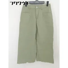 ◇ URBAN RESEARCH ITEMS カットオフ デニム ワイド パンツ サイズ M カーキ レディース  【中古】 【1201310001537】