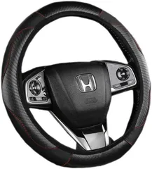 SES H.I.S （エスイーエス エイチ.アイ.エス） ハンドルカバー 車 滑り止め ステアリング アクセサリー ドライブ グリップ くるま カーボン 軽自動車 黒(ブラック)