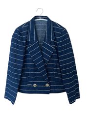レオナール ファッション ジャケット シルク100％ D-HG-2 レディース 9AR ネイビー系
