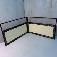 茶道具　風炉先屏風　アジロ　唐松　2枚折り　上透かし　桑縁