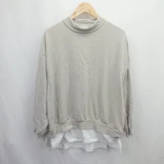 ◇ ⊆ GLOBAL WORK グローバルワーク ドッキング 長袖 カットソー サイズL グレージュ系 レディース E  【1506110012203】