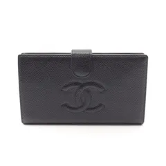 シャネル CHANEL 二つ折り長財布 ココマーク A13498 ブラック レザー ココマーク がま口長財布 レディース Used Aのサムネイル