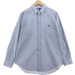 古着 ラルフローレン Ralph Lauren POLO by Ralph Lauren CLASSIC FIT 長袖 コットンストライプシャツ メンズL相当/eaa521490