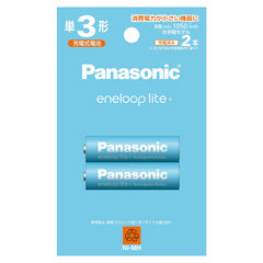 パナソニック 単3形2本 充電池 エネループライト BK-3LCD/2H 製造年月 2023年10月 Panasonic eneloop lite