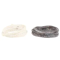新品 CHAN LUU チャンルー ブレスレット ビーズラップブレスレット 2色セット シルバー ホワイト アクセサリーのサムネイル