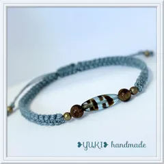 アンクレット or ブレスレット 天然石【タイガーアイ+チェコガラスコネクト】