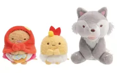 【中古】ぬいぐるみ とんかつ＆えびふらいのしっぽ＆おおかみ(赤ずきん) てのりぬいぐるみセット 「映画 すみっコぐらし とびだす絵本とひみつのコ」