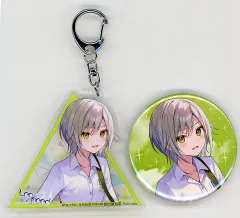 【中古】グッズセット 日野森志歩 57mm缶バッジ+アクリルキーホルダー 「CD プロジェクトセカイ カラフルステージ! feat. 初音ミク Leo/need / Leo/need SEKAI ALBUM vol.3 限定盤」 アニメイト購入特典