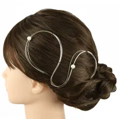 髪飾り 水引 成人式 振袖 ゴールド シルバー パール ビーズ 前撮り 袴 七五三 お祭り 浴衣 卒業式 結婚式 卒園式 謝恩会 日本 No.12-0809