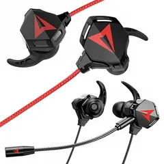 ゲーミング イヤホン ヘッドセット ゲーム 3.5mm マイク リモコン 通話 音楽 有線 テレワーク リモート WEB会議 レッド