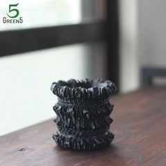 3Dプリント鉢 3Dプリンター鉢 作家鉢 植木鉢 Green5【Green5ブラック66】66mm