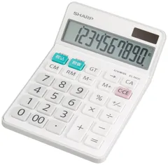 【在庫処分】ホワイト EL-N431-X 10桁 普通電卓ナイスサイズタイプ 電
