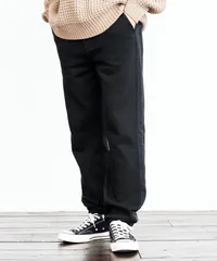 新品 未使用 JIGGYS SHOP(ジギーズショップ)裏起毛ラインイージーパンツ 217803 ブラック