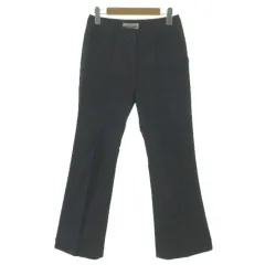 ギャラリービスコンティ GALLERY VISCONTI パンツ 裾フレア センタープレス ストレッチ 日本製 コットン混 シャンブレー調 ネイビー 紺 9