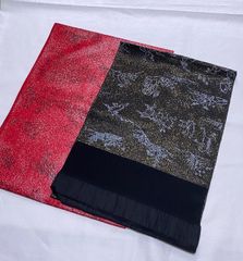 鳥獣戯画　帯揚げ　正絹　絹　ラメ　個性　帯揚　おびあげ
