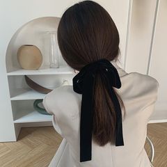 〈ベロアリボン ヘアゴム シュシュ〉